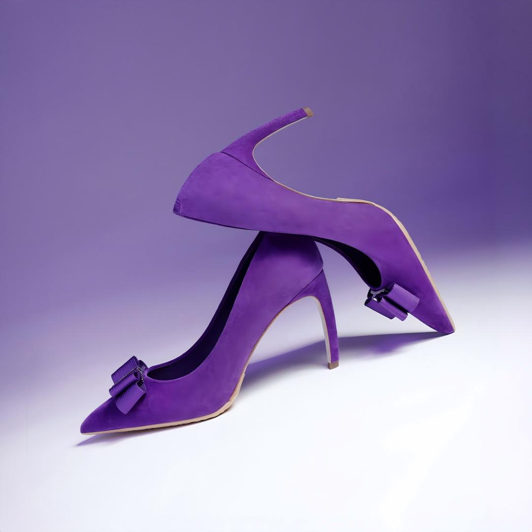Purple Suede Pointed Toe Stiletto Pumps