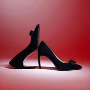 Black Suede Pointed Toe Stiletto Pumps