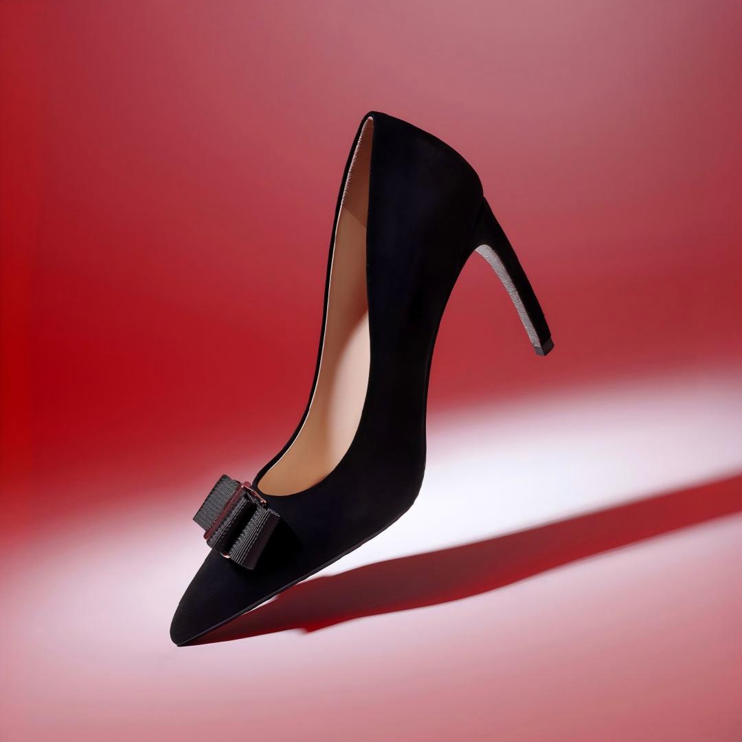 Black Suede Pointed Toe Stiletto Pumps