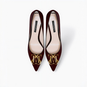 Burgundy Velvet Pointed Toe Stiletto Pumps