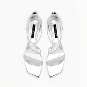 Silver Slingback Rhinestone Heels