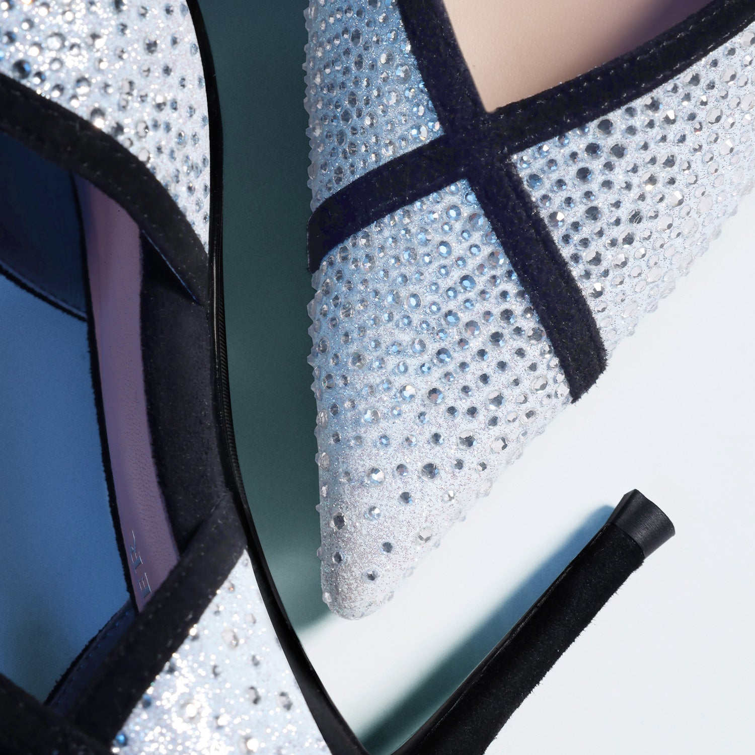 Crystal Mesh Ankle Strap Wedding Evening Heels