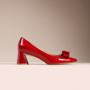 Classic Red Block Heel Shoes for Office & Daily Wear
