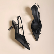 Luxury Black Slingback Pointed Toe Pumps