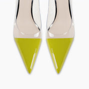 Avocado Green Clear PVC Stiletto Heels for Women