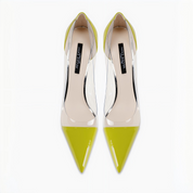Avocado Green Clear PVC Stiletto Heels for Women
