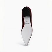 Burgundy Velvet Pointed Toe Flats