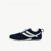 Brushed White Apricot Cowhide Retro Running Sneakers