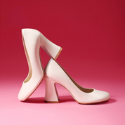Classic Off-White Butter Leather Heels for Daily Commute