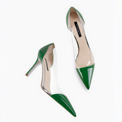 Green Clear PVC Stiletto Heels for Women