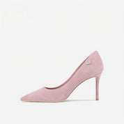 Dusty Pink Suede Pointed-Toe Stiletto Pumps