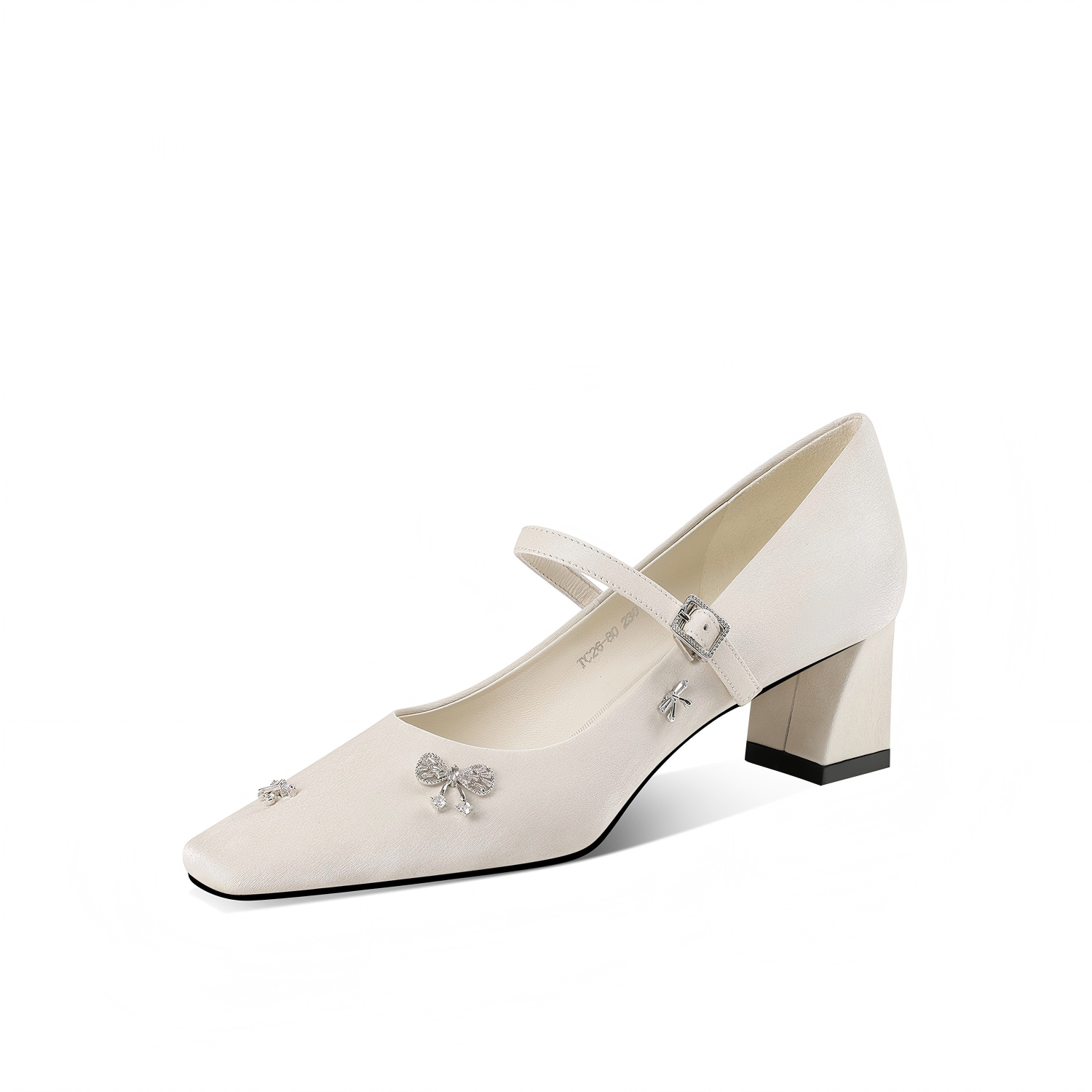 Luxe White Satin Leather Heels for Everyday Elegance