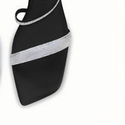 Black Rhinestone Slingback Stiletto Heels