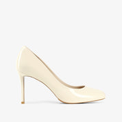 Ivory Patent Leather Stiletto Pumps