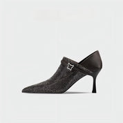 Crystal Embellished Mesh Pointed Toe Ankle Boots