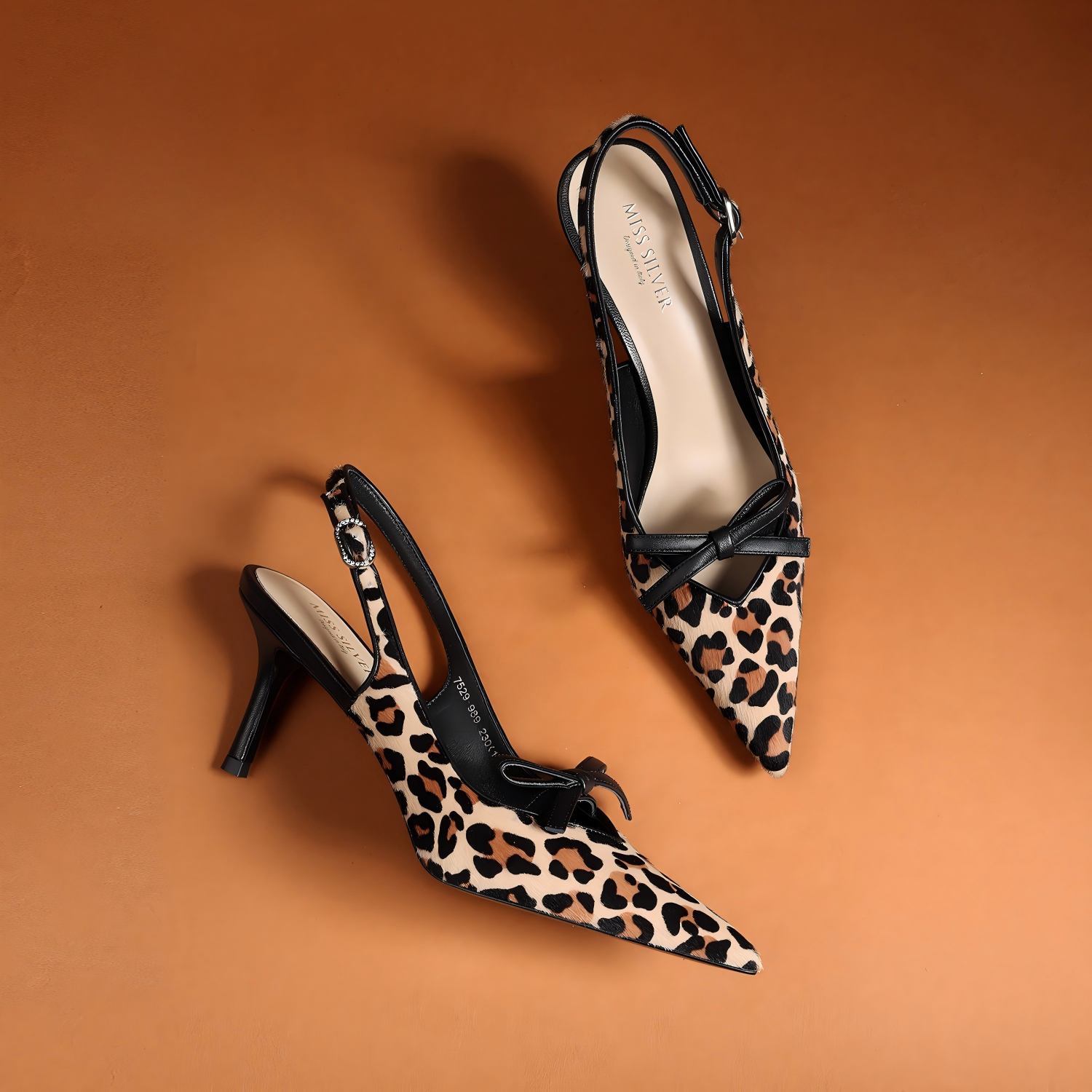 Leopard Print Slingback Pointed-Toe Stiletto Pumps