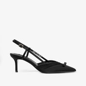 Luxury Black Slingback Pointed Toe Pumps