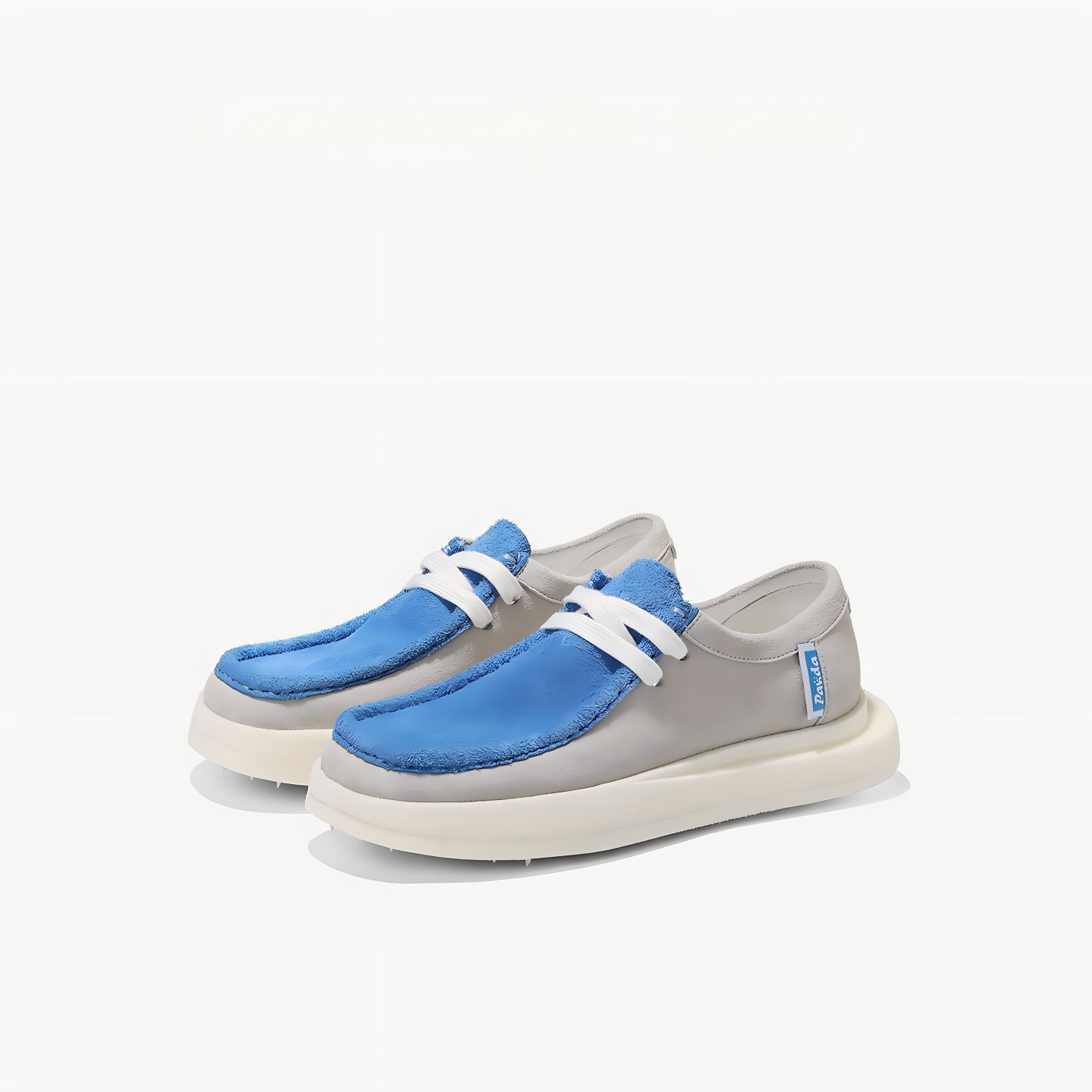 Sky Blue Suede Chunky Sole Wallabee Casual Shoes