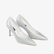 Pearl White Pointed-Toe Stiletto Pumps