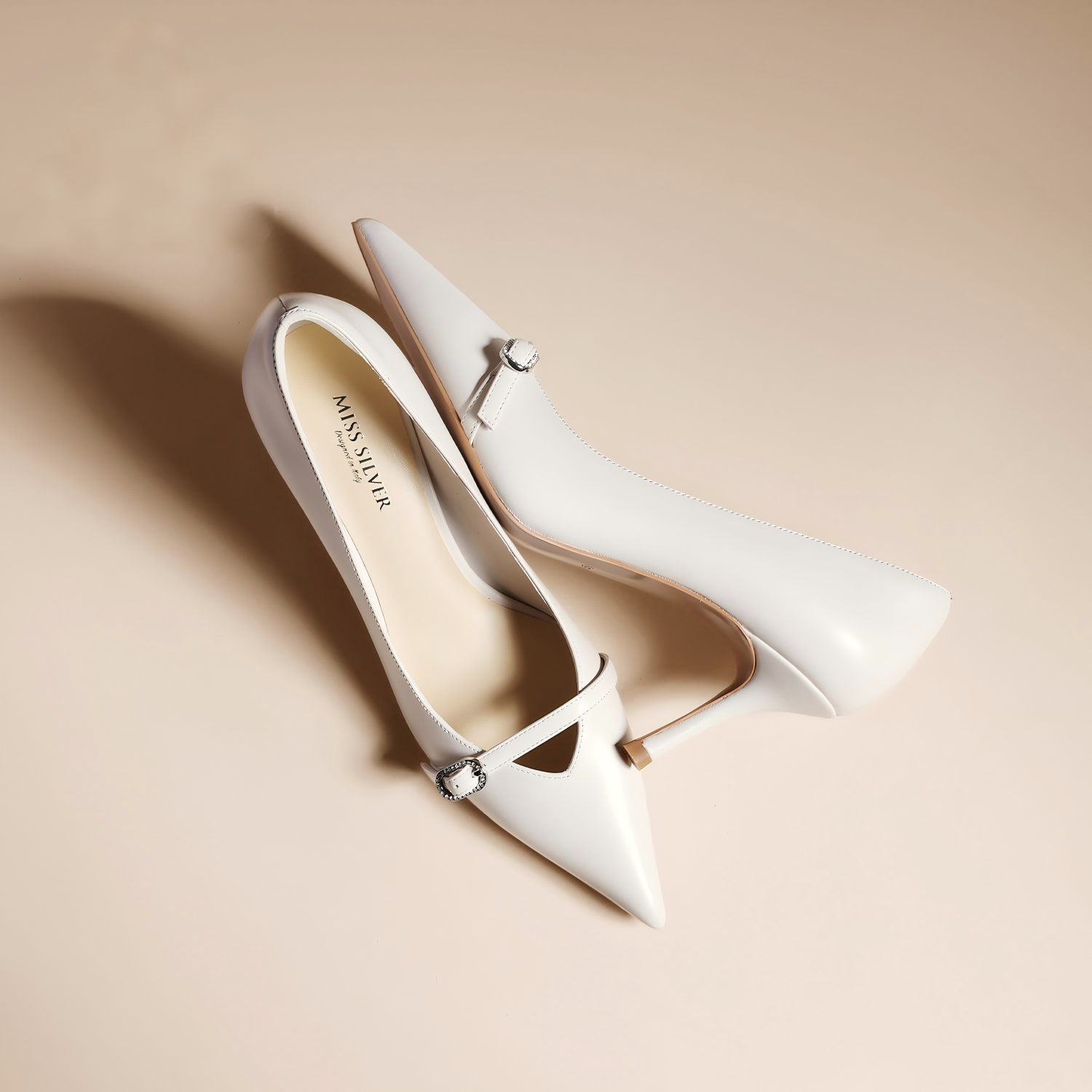 Women’s White Lambskin High Heels – Comfortable & Classic