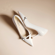 Women’s White Lambskin High Heels – Comfortable & Classic