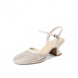 Nude Sheer Mesh Slingback Pumps with Sculptural Heel