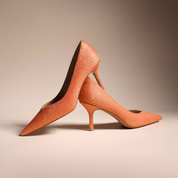 Orange Teardrop Crystal Pointed Toe Stiletto Pumps
