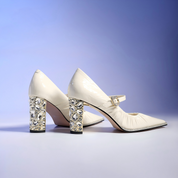 Cream Patent Leather Mary Jane High Heels
