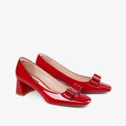 Classic Red Block Heel Shoes for Office & Daily Wear