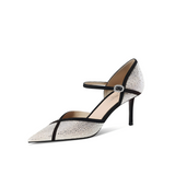 Crystal Mesh Mary Jane Pointed-Toe Pumps