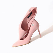 Dusty Pink Suede Pointed-Toe Stiletto Pumps