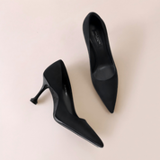 Classic Black Lambskin High Heels | Elegant Dress Shoes