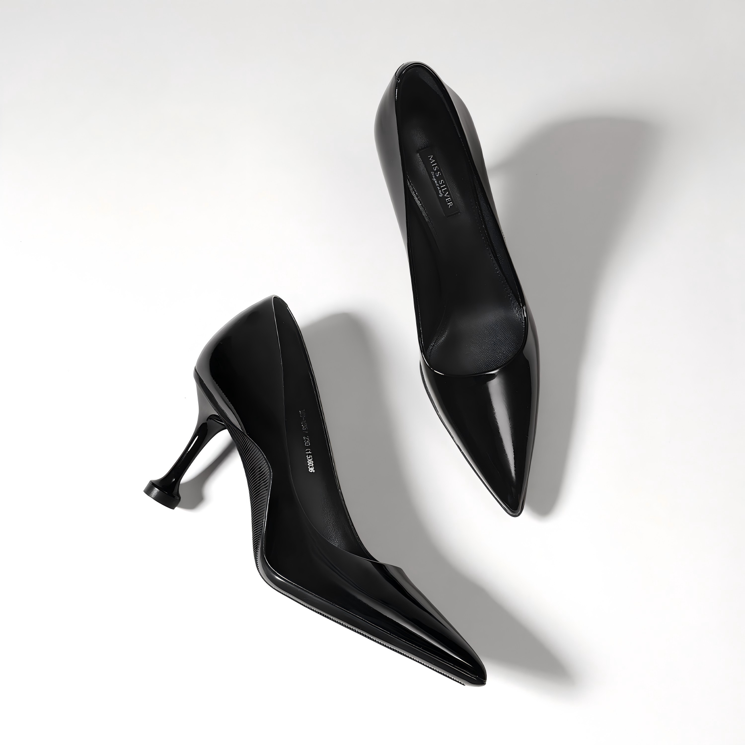 Classic Black Pointed Toe Stilettos in Cow Leather