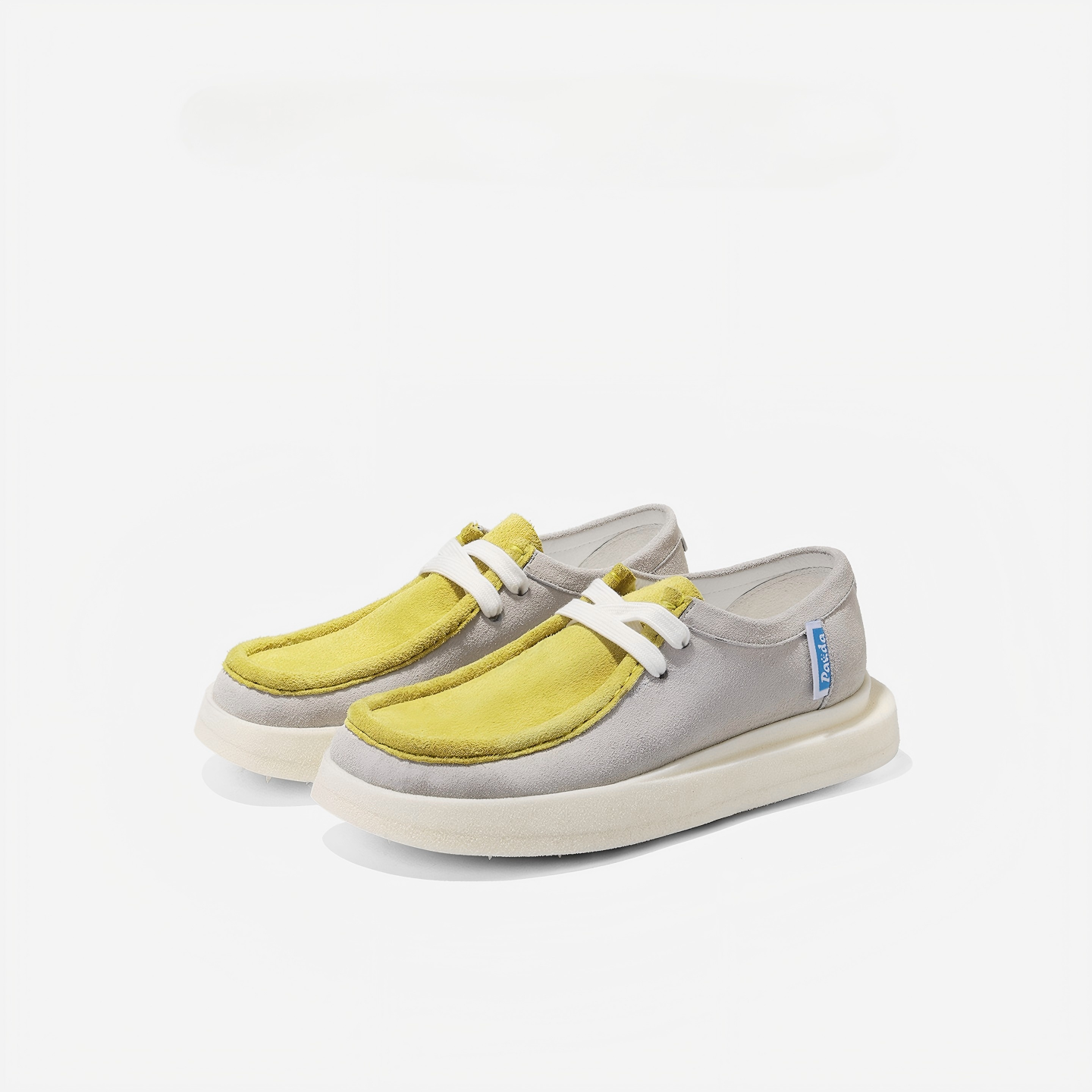 Two-Tone Suede Wallabee Platform Shoes