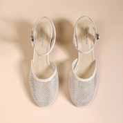 Nude Sheer Mesh Slingback Pumps with Sculptural Heel