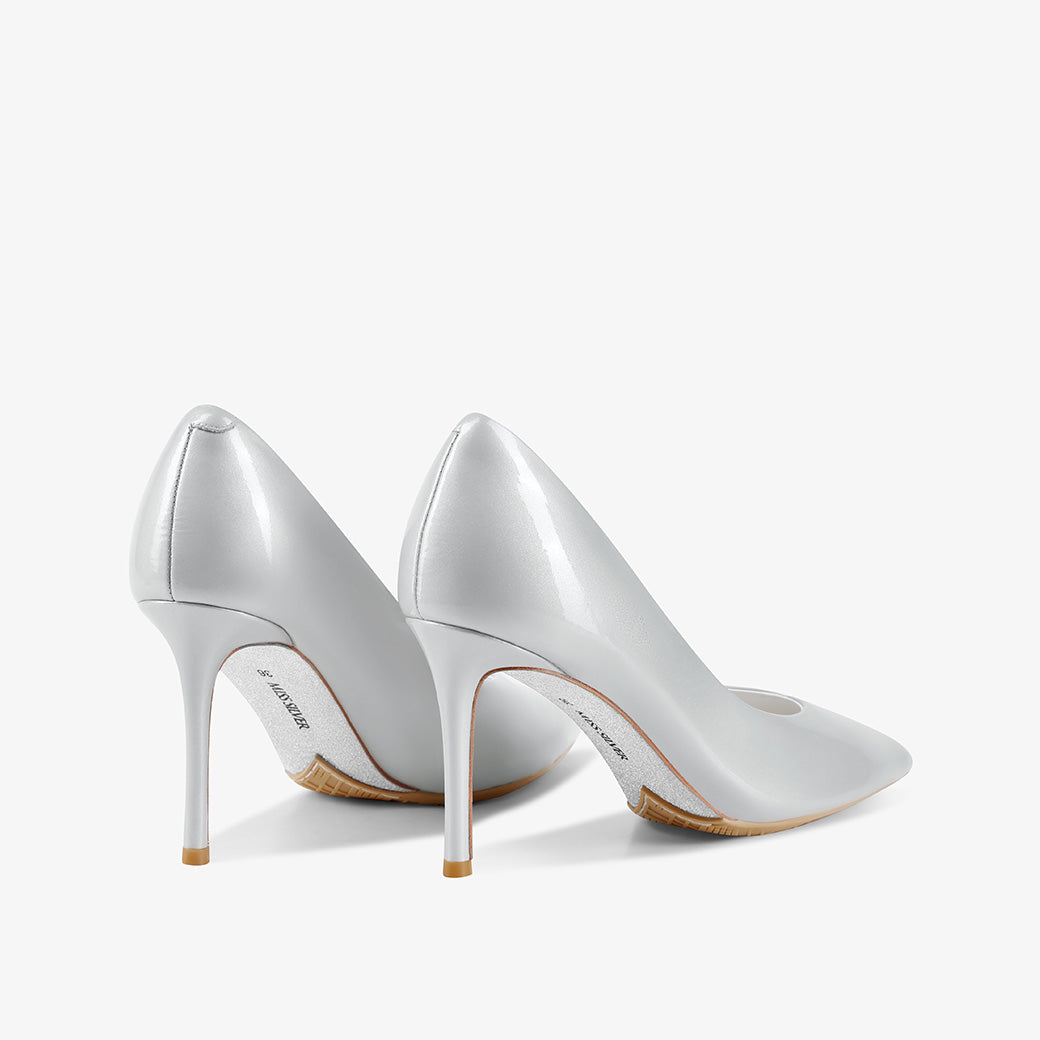 Pearl White Pointed-Toe Stiletto Pumps