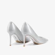 Pearl White Pointed-Toe Stiletto Pumps