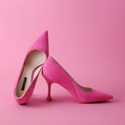 Pink Lambskin Pointed-Toe Stiletto Heels for Women