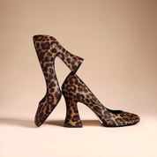 Chic Leopard Print High Heels with Comfortable Block Heel