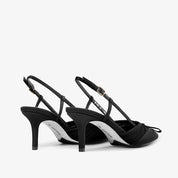 Luxury Black Slingback Pointed Toe Pumps
