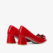 Classic Red Block Heel Shoes for Office & Daily Wear