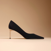 Soft Satin Lambskin Black Heels for Office & Evening Wear