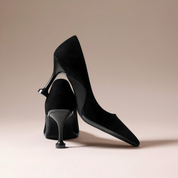 Classic Black Lambskin High Heels | Elegant Dress Shoes