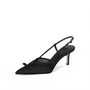 Luxury Black Slingback Pointed Toe Pumps