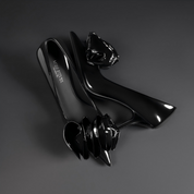 Black Patent Leather Bow Pumps