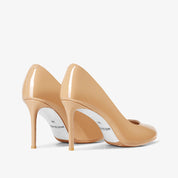 Nude Patent Leather Stiletto Pumps
