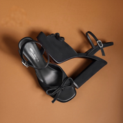 Brown Suede Bow Y2K Platform Block Heel Ankle Strap Sandals