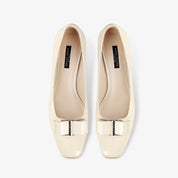 White Block Heel Mid Heel Pumps – Elegant Comfortable Dress Shoes