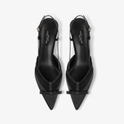 Luxury Black Slingback Pointed Toe Pumps