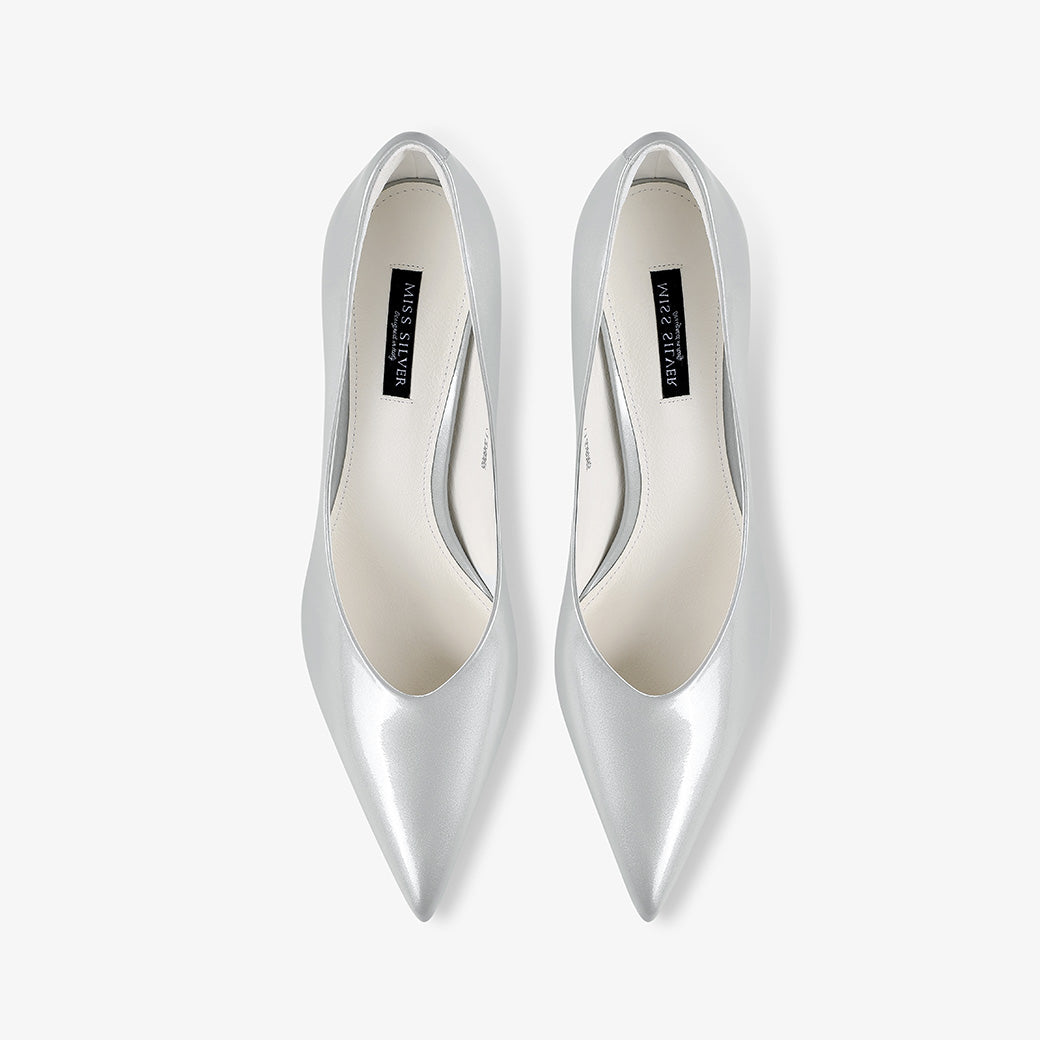 Pearl White Pointed-Toe Stiletto Pumps